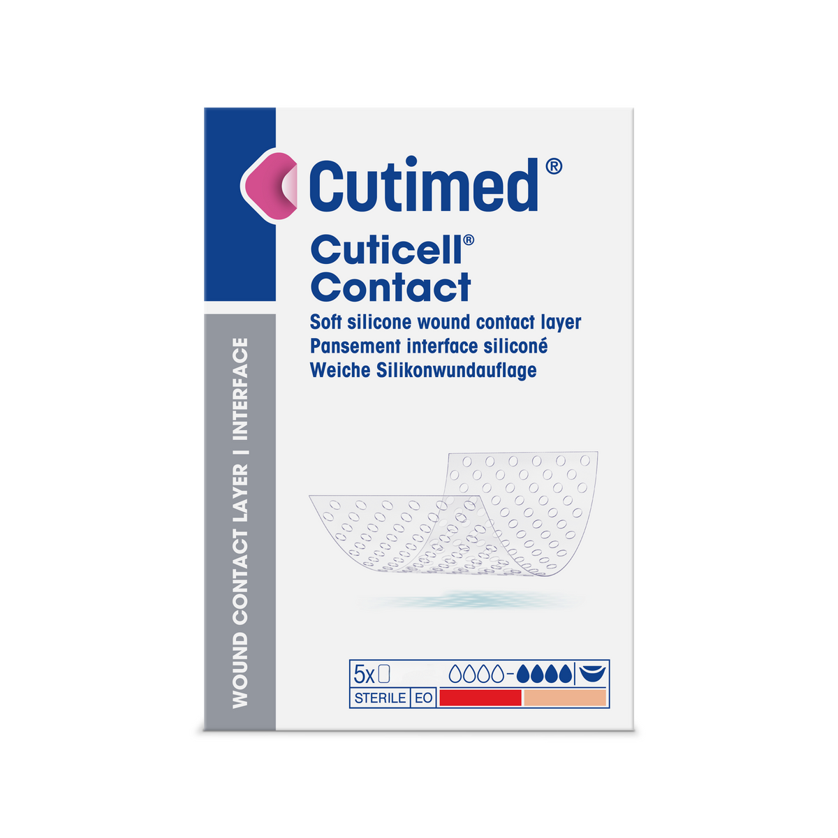 Cutimed Cuticell Contact Silicone Wound Dressing 5cm x 7.5cm (5 pcs)
