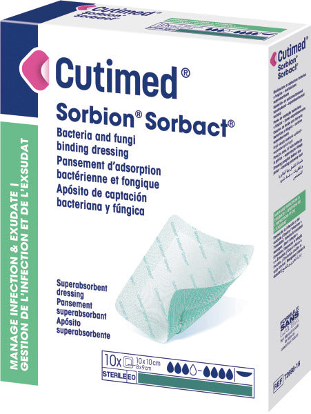 Cutimed Sorbion Sorbact Wundauflage steril 10cm x 10cm (10 Stk)