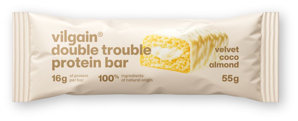 Vilgain Double Trouble Proteinriegel Kokosnuss-Mandel-Creme