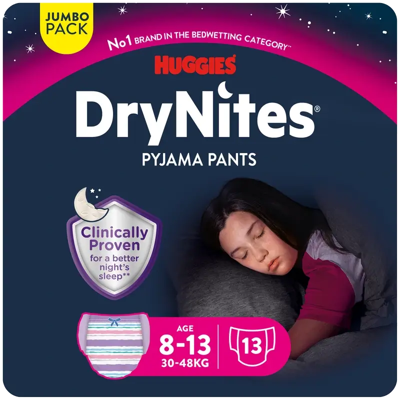 Huggies DryNites Night Pants Girl L 8-15 Years (13 pcs)