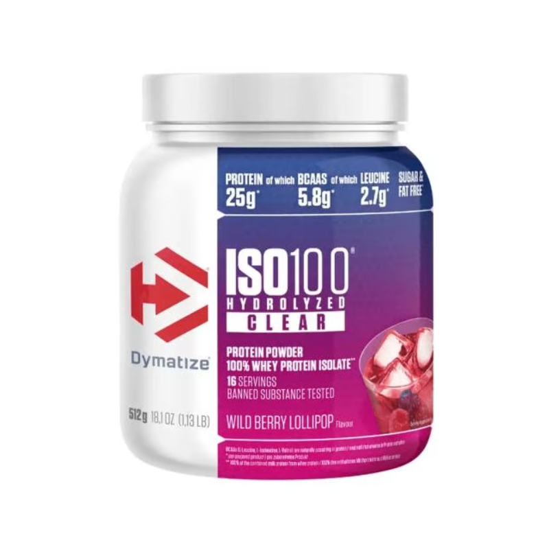 Dymatize Iso 100 Hydrolized Clear Wildberry Lollipop, Proteinpulver (512g)