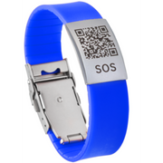 DynaTag SOS-Notfallarmband mit QR-Code aus Silikon, blau (1 Stk)