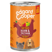Edgard & Cooper Adult Huhn & Truthahn mit Apfel, Nassfutter für Hunde (6x400g)