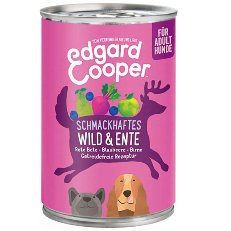 Edgard & Cooper Adult Wild & Ente mit Rote Bete, Nassfutter für Hunde (6x400g)