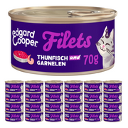 Edgard & Cooper Feline Thunfisch & Garnelen, Nassfutter für Katzen (24x70g)