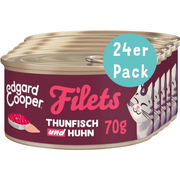 Edgard & Cooper Feline Thunfisch & Freilaufhuhn, Nassfutter für Katzen (24x70g)