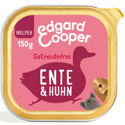 Edgard & Cooper Junior, Ente & Huhn mit Brokkoli, Nassfutter für Hunde (11x150g)