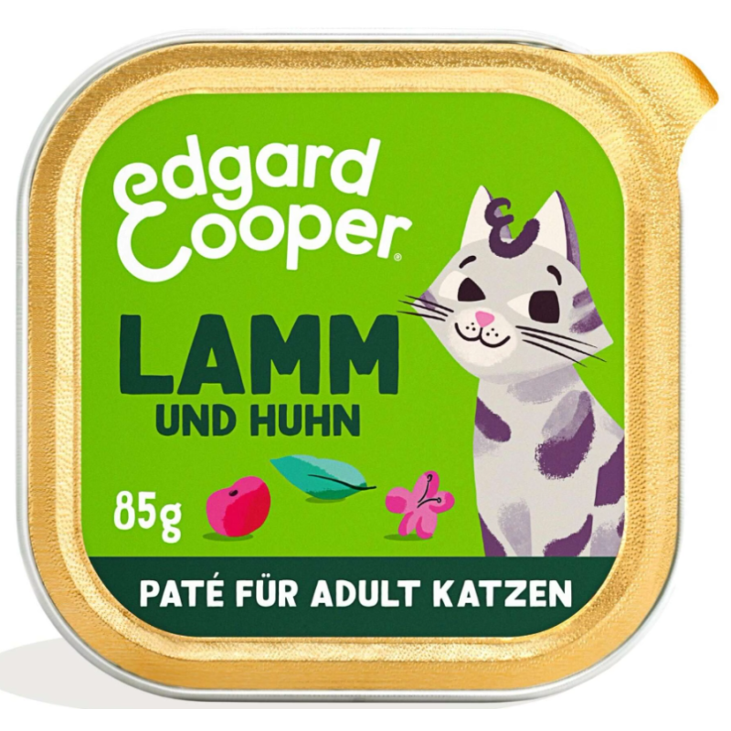 Edgard & Cooper Lamm und Huhn mit Cranberrys, Nassfutter für Katzen (16x85g)