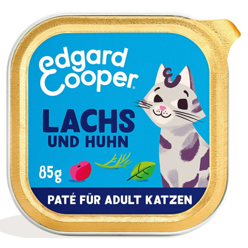 Edgard & Cooper MSC-Lachs und Huhn mit Cranberrys, Nassfutter für Katzen (16x85g)