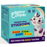 Edgard & Cooper Multipack Chunks Adult, 4 Sorten, Nassfutter für Katzen (8x85g)