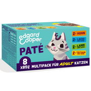 Edgard & Cooper Multipack Paté Adult, 4 Sorten, Nassfutter für Katzen (8x85g)