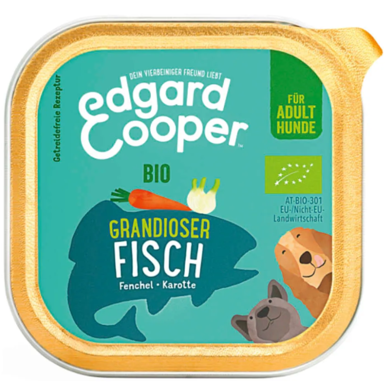 Edgard & Cooper Adult Bio-Fisch mit Fenchel, Nassfutter für Hunde (17x100g)