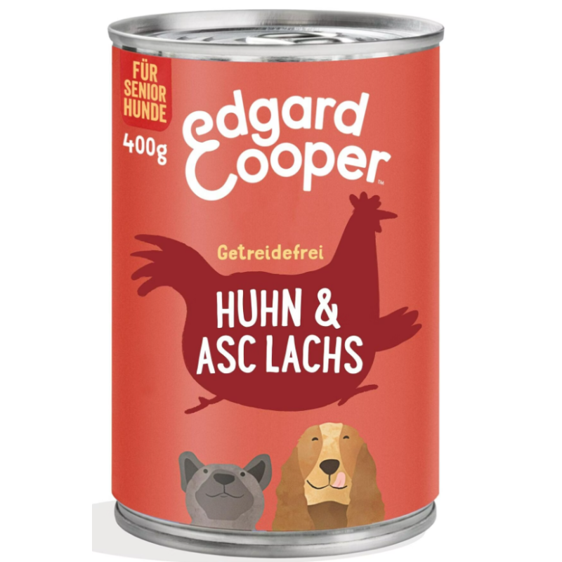 Edgard & Cooper Senior, Huhn & Lachs mit Brokkoli, Nassfutter für Hunde (6x400g)