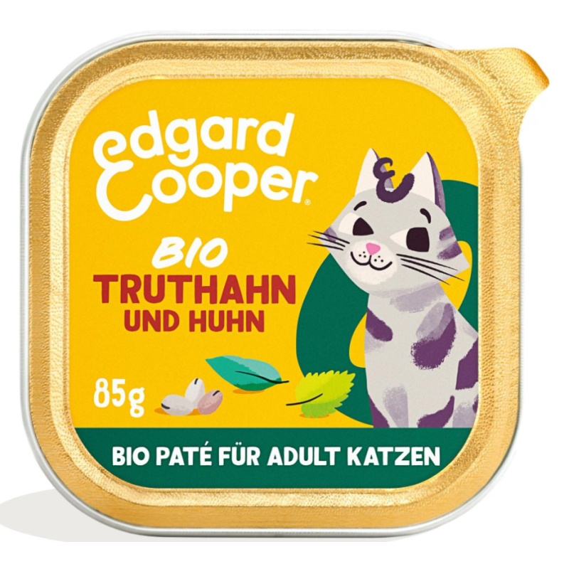 Edgard & Cooper Senior Huhn und Truthahn mit Blaubeeren, Nassfutter für Katzen (16x85g)