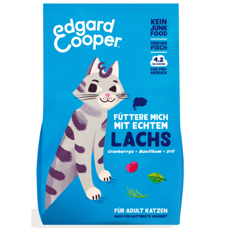 Edgard & Cooper Trockenfutter Adult Katzen, Atlantik-Lachs mit Cranberrys (325g)