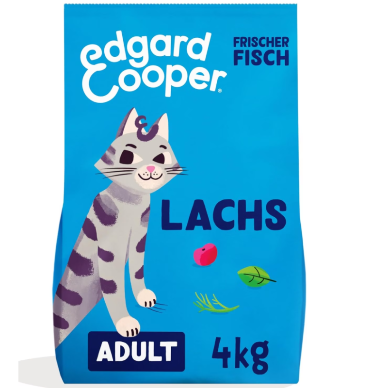 Edgard & Cooper Trockenfutter Adult Katzen, Atlantik-Lachs mit Cranberrys (4kg)