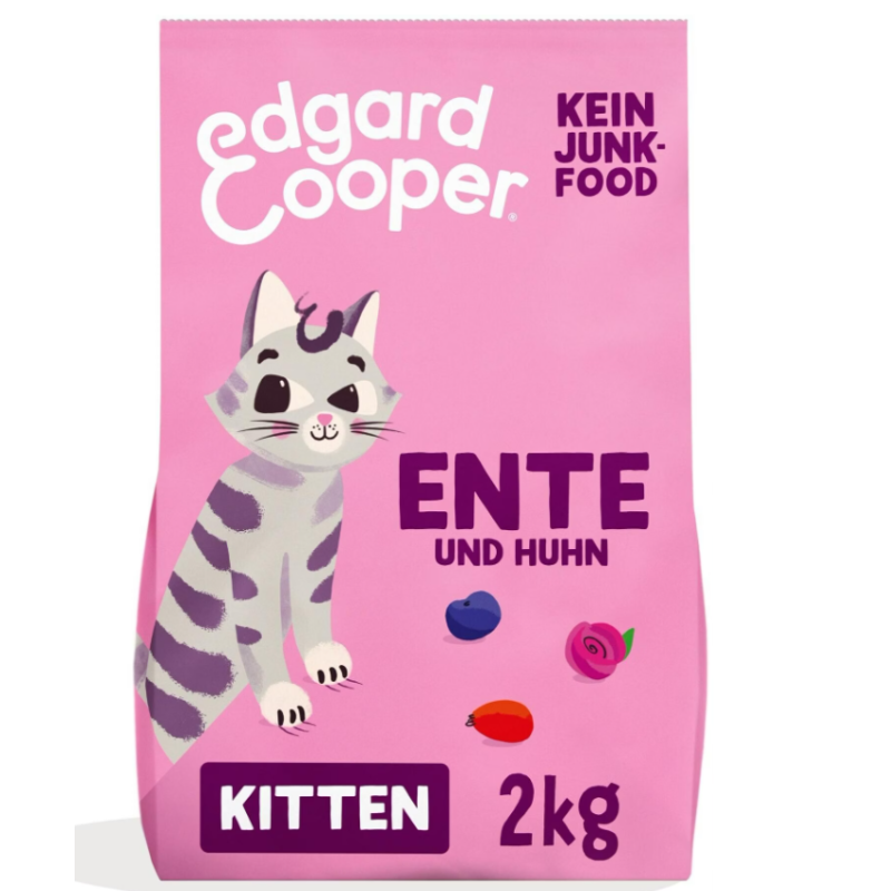 Edgard & Cooper Trockenfutter Kitten, Ente & Huhn mit Blaubeeren (2kg)
