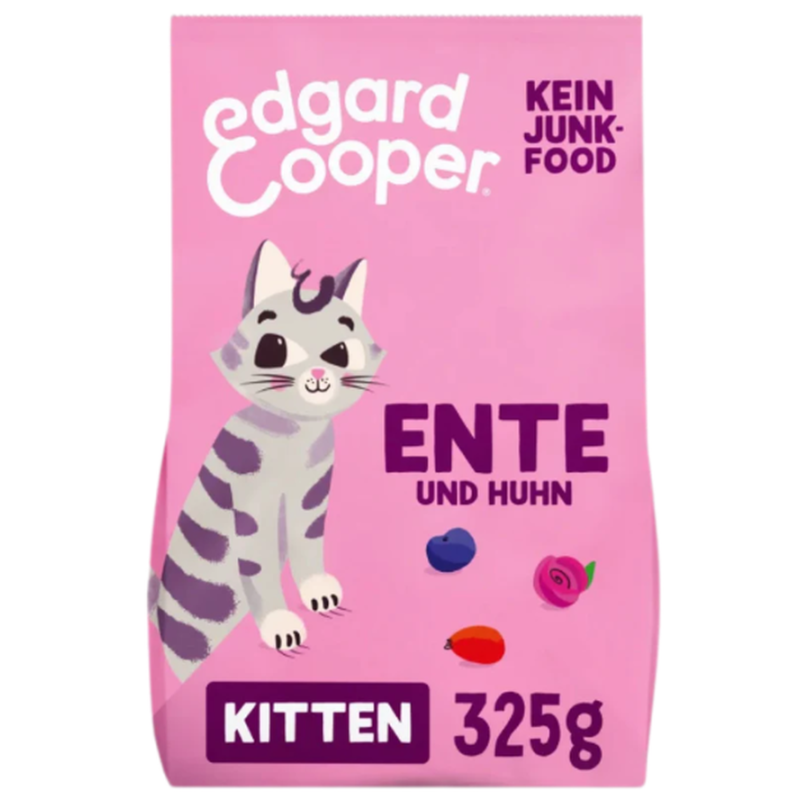 Edgard & Cooper Trockenfutter Kitten, Ente & Huhn mit Blaubeeren (325g)