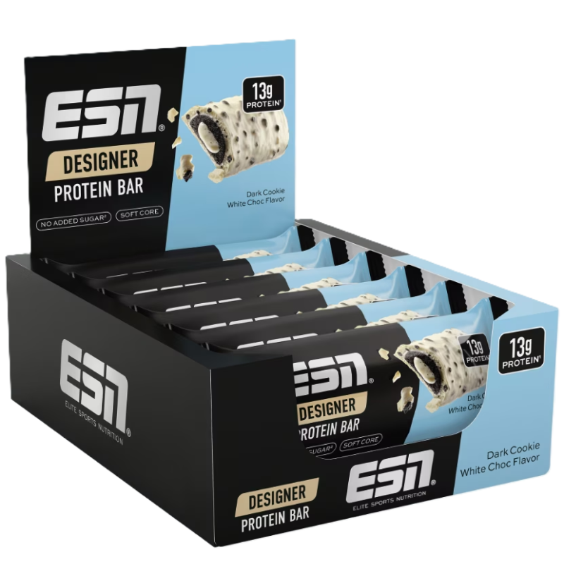 ESN Designer Protein Bar Dark Cookie White Choc (12x45g)