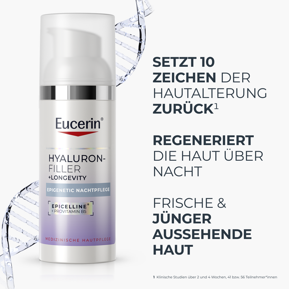 Eucerin Hyaluron-Filler + Longevity Epigenetic Nachtcreme (50ml)