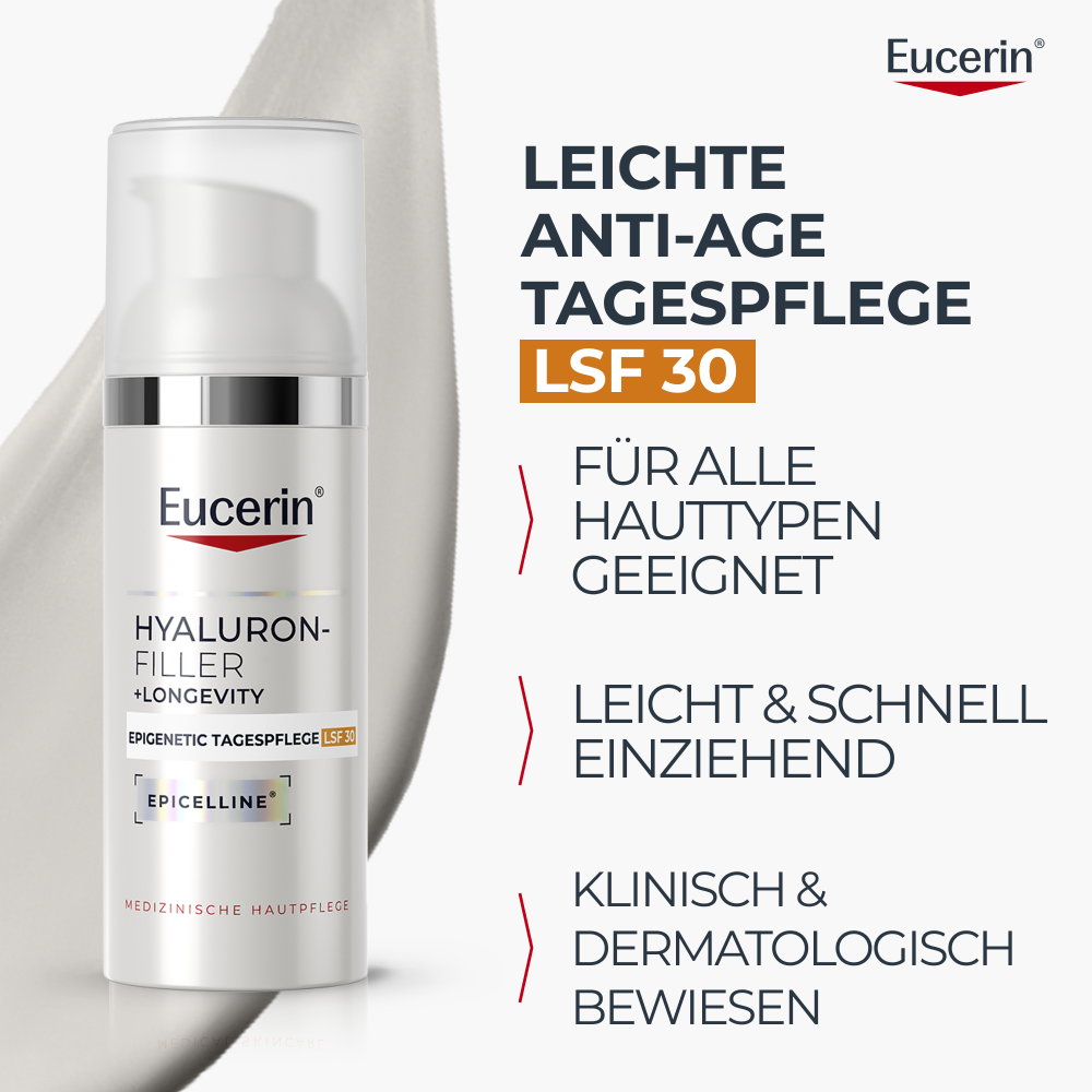 Eucerin Hyaluron-Filler + Longevity Epigenetic Tagespflege LSF 30 (50ml)