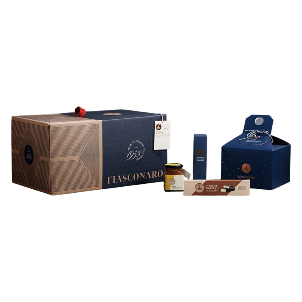 Fiasconaro Geschenkbox Montenero mit Panettone, Torrone und Zitronenkonfitüre (1870g)