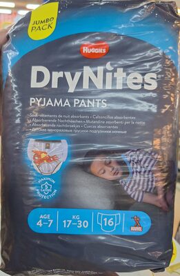 Huggies DryNites Culottes de nuit Boy 4-7 ans 17-30kg (16 pces)