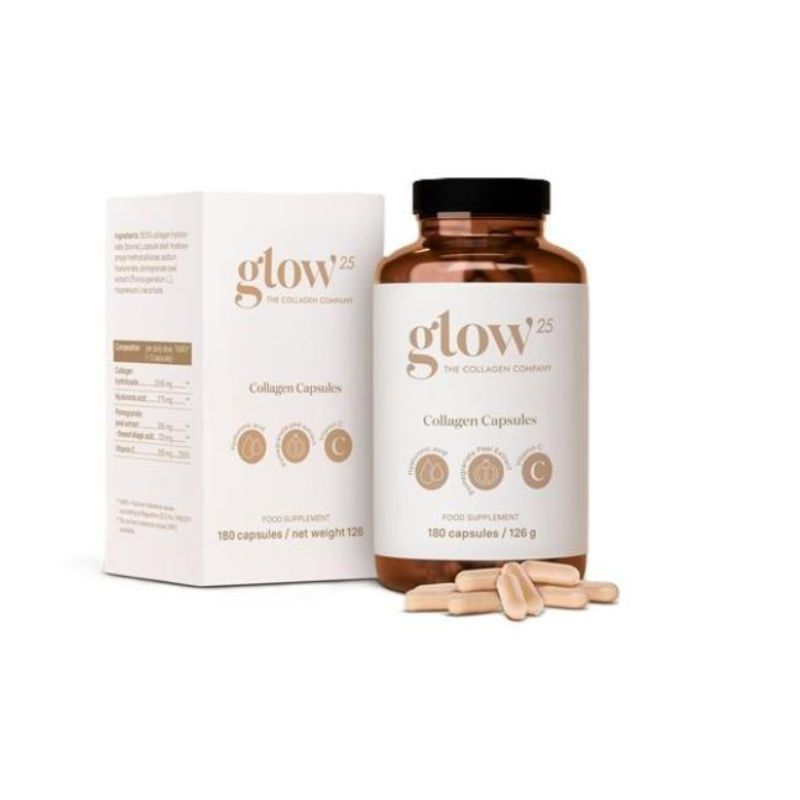 Glow25 Collagen Kapseln mit Hyaluron und Vitamin C (180 Stk)