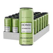 HOMIE Wake Up Synbiotic Energy Drink Apple & Elderflower (24x330ml)