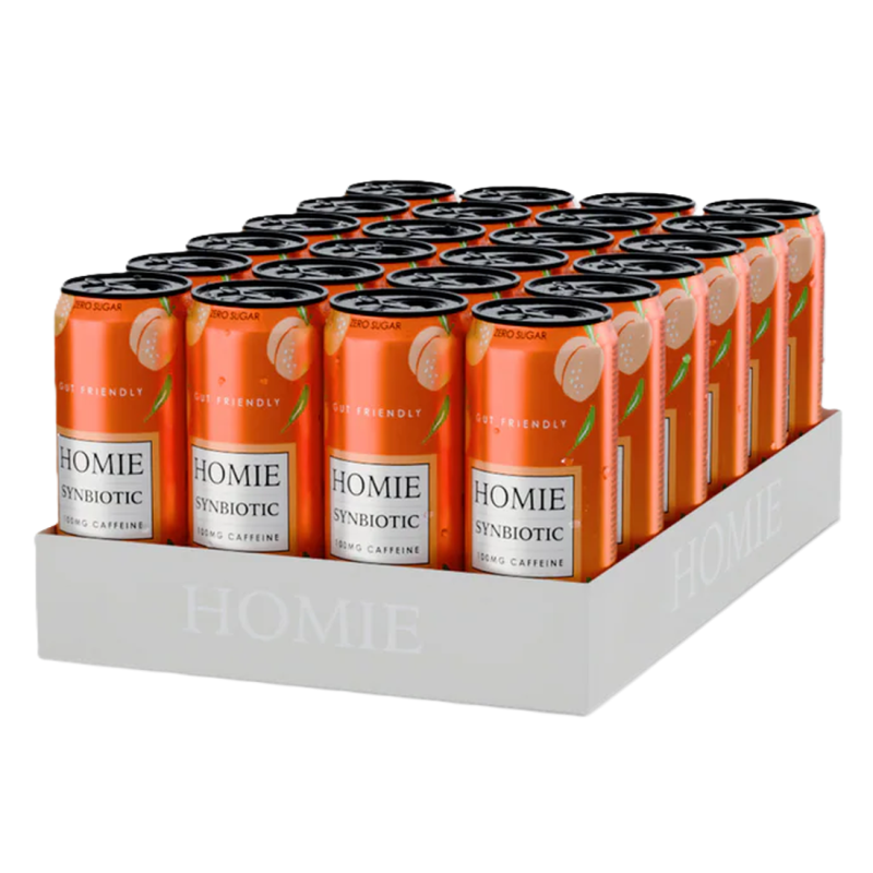 HOMIE Wake Up Synbiotic Energy Drink Peach & Nectarine (24x330ml)
