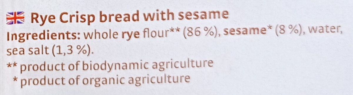 PURAL Knäckebrot Roggen Sesam Demeter (250g)