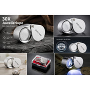 Kanela 30-fache Juwelierlupe aus Metall – Taschenlupe mit 21mm Glaslinse (1 Stk)
