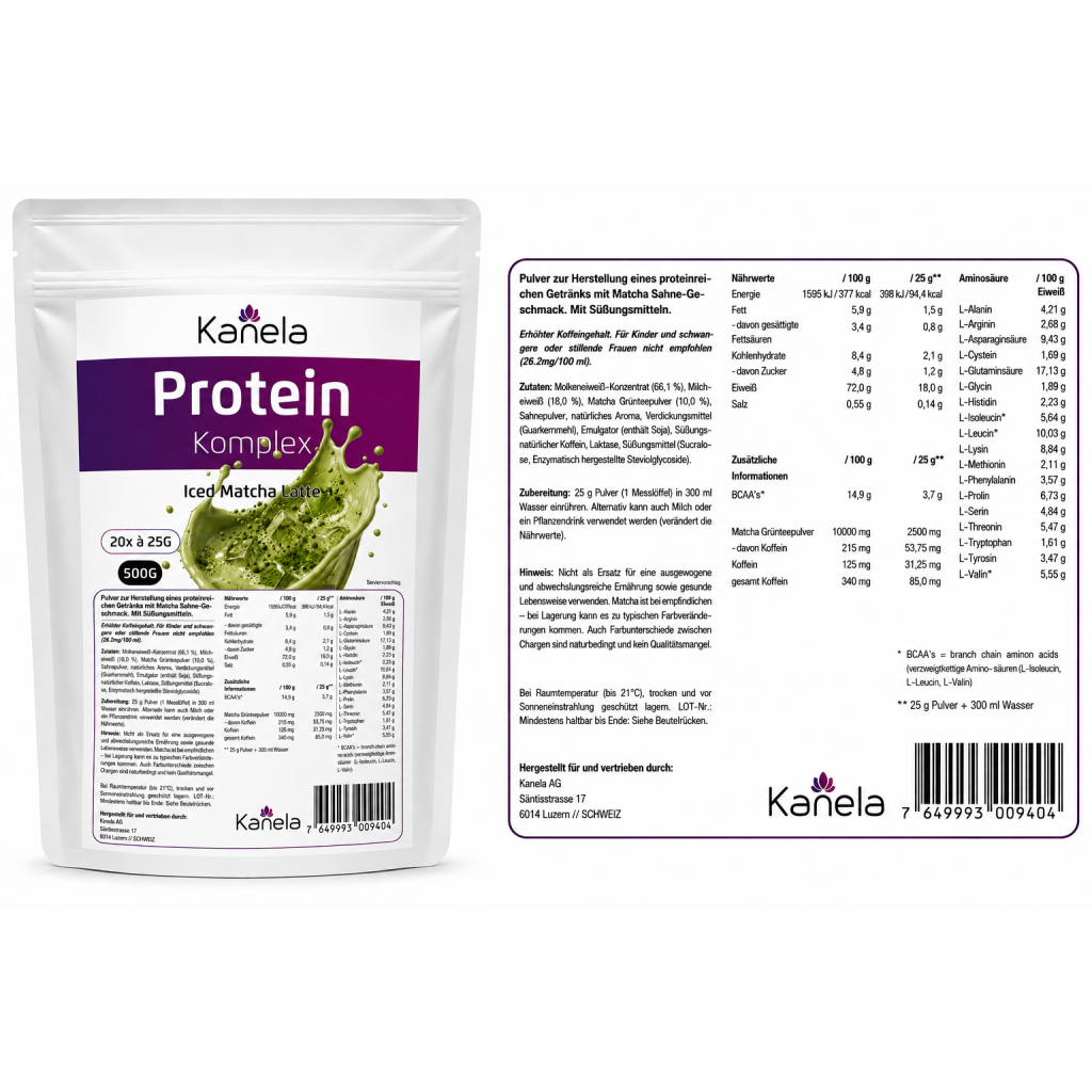Kanela Protein Komplex, Iced Matcha Latte (500g)