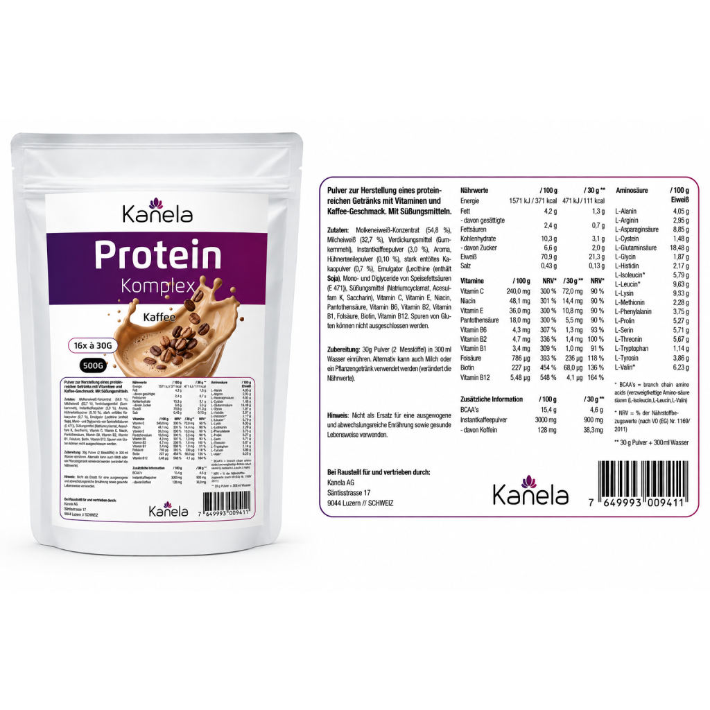Kanela Protein Komplex, Kaffee (500g)