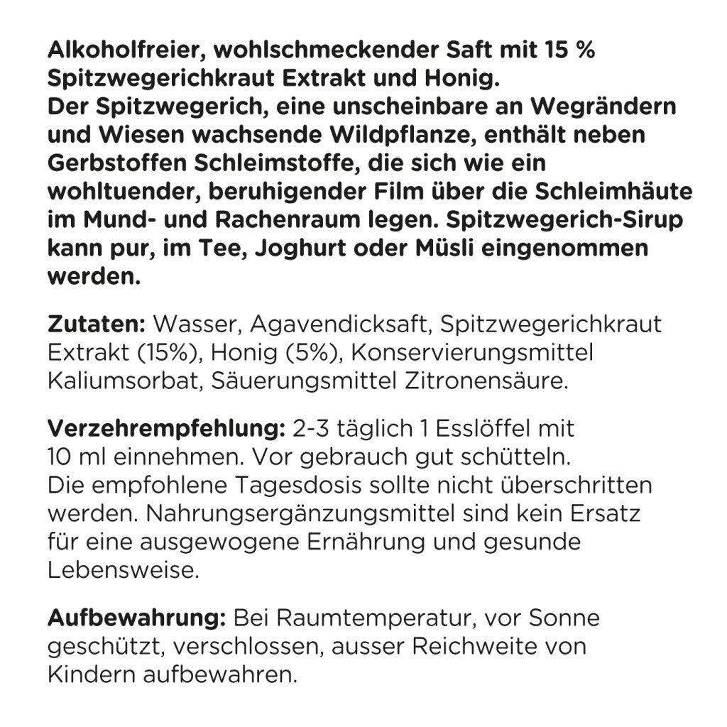 Kanela Spitzwegerichsirup (200ml)