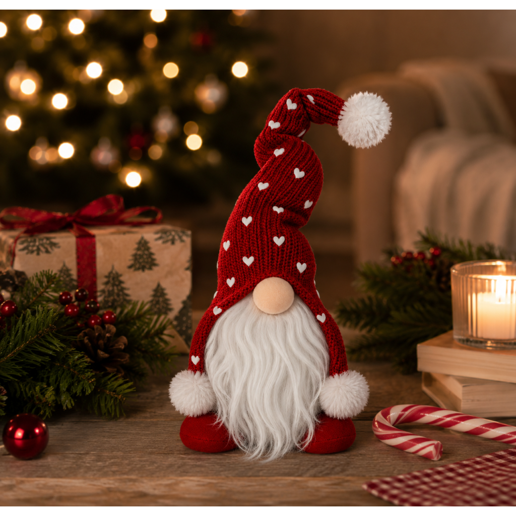 Kanela Weihnachtswichtel Plüschfigur, rot, 27cm (1 Stk)