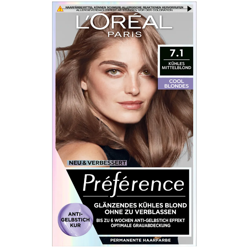 L'ORÉAL PARIS Préférence 7.1 blondes kühles Mittelblond (1 Stk)