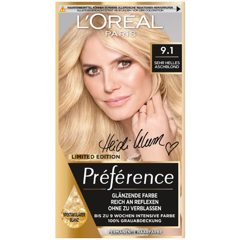 L'ORÉAL PARIS Préférence 9.1 sehr helles Aschblond (1 Stk)