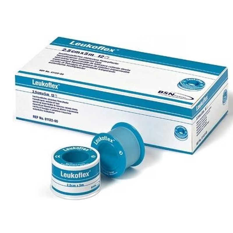 Leukoflex hautfreundliches oklusives Fixierpflaster 5mx2.5cm (12 Stk)