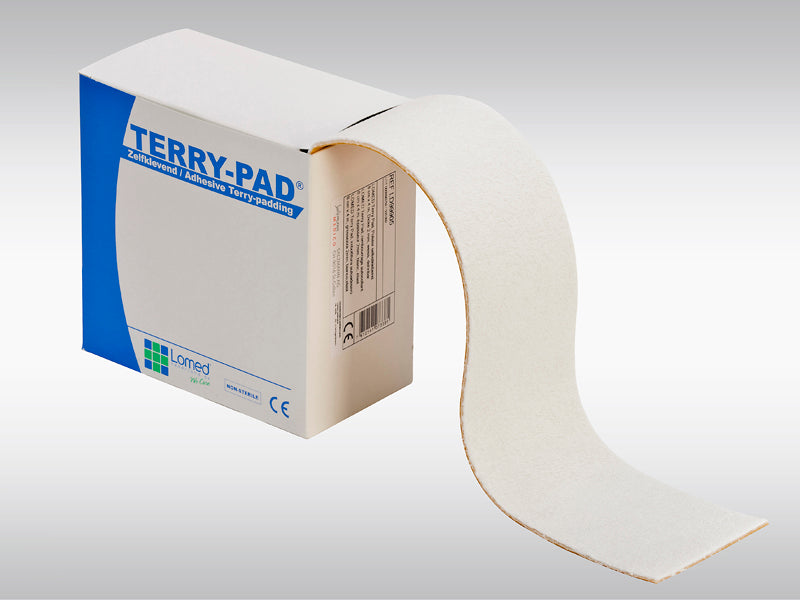 Lomed Terry Pad Polsterbinde selbstklebend weiss 8cm x 4m x 2mm (1 Rolle)