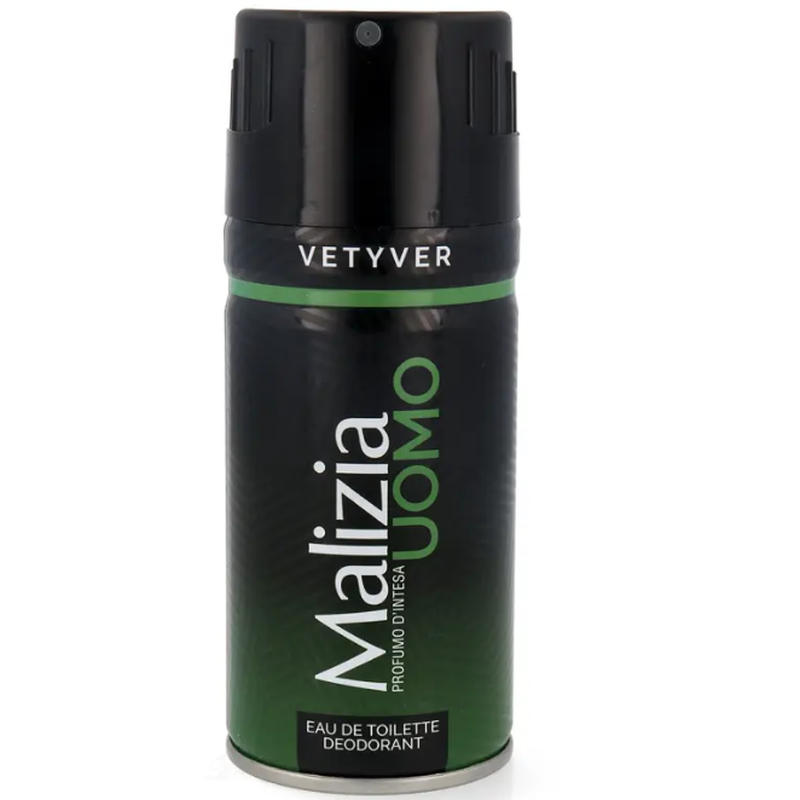 Malizia Uomo Body Spray Vetyver Deodorant (150ml)
