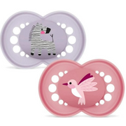 MAM Original Nuggi Silikon, 6-16 Monate, pink/lila (2 Stk)