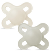 MAM Start Nuggi Silikon, 0-2 Monate, beige/grau (2 Stk)