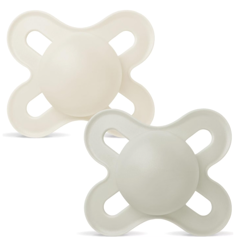 MAM Start Nuggi Silikon, 0-2 Monate, beige/grau (2 Stk)