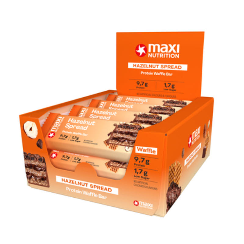 MAXI NUTRITION Protein Waffle Bar Hazelnut Spread (12x39g)