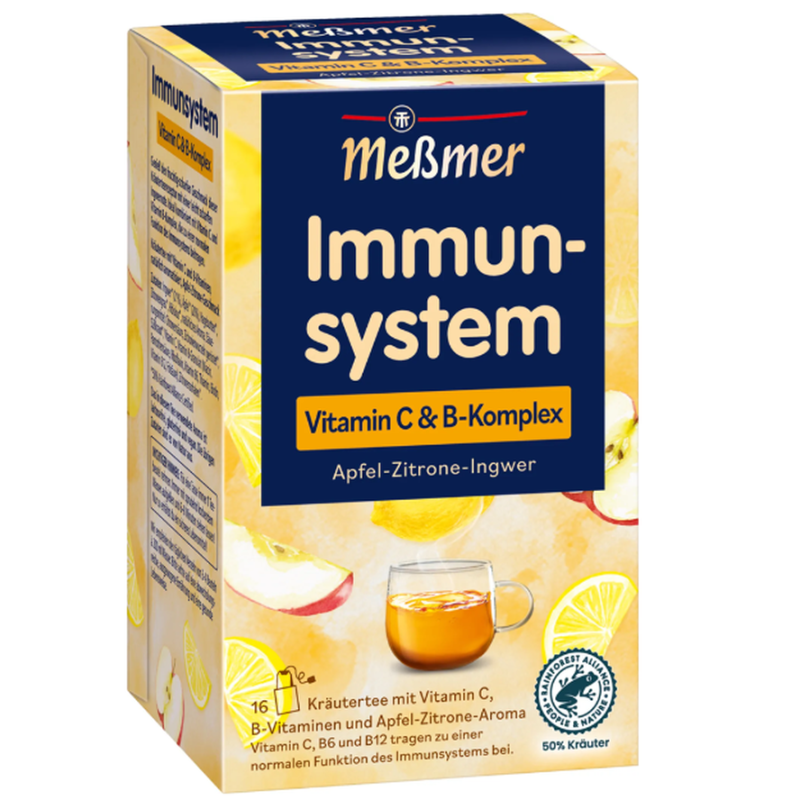 Messmer Immunsystem Kräutertee Apfel-Zitrone-Ingwer (16 Beutel)