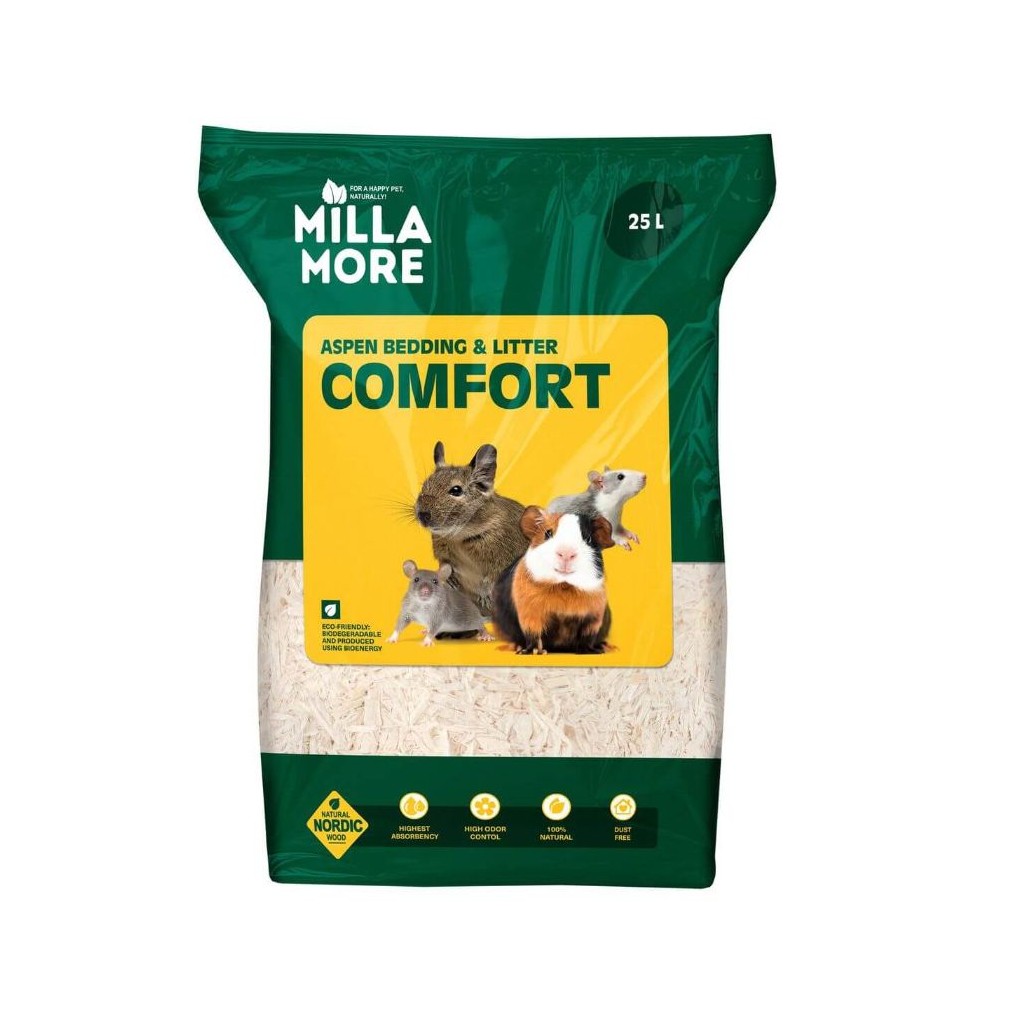 MILLAMORE Comfort Streu für Kleintiere, Nager, Reptilien und Vögel (25 Liter)
