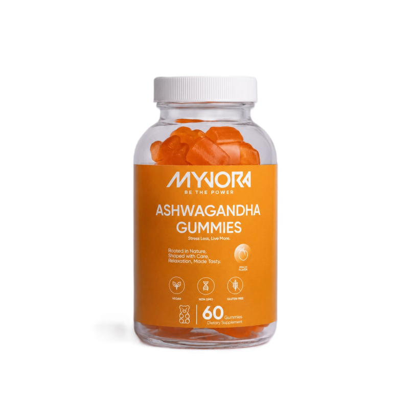 Myvora Ashwagandha Gummies mit Pfirsich-Geschmack (60 Stk)