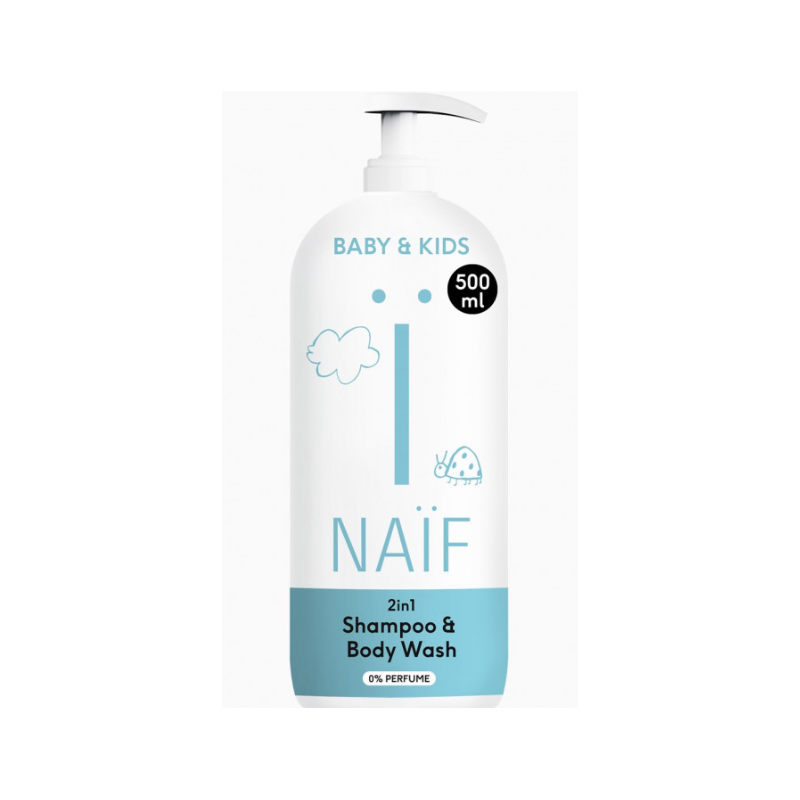 Naïf Baby & Kids 2 in 1 Shampoo & Body Wash, parfümfrei (500ml)