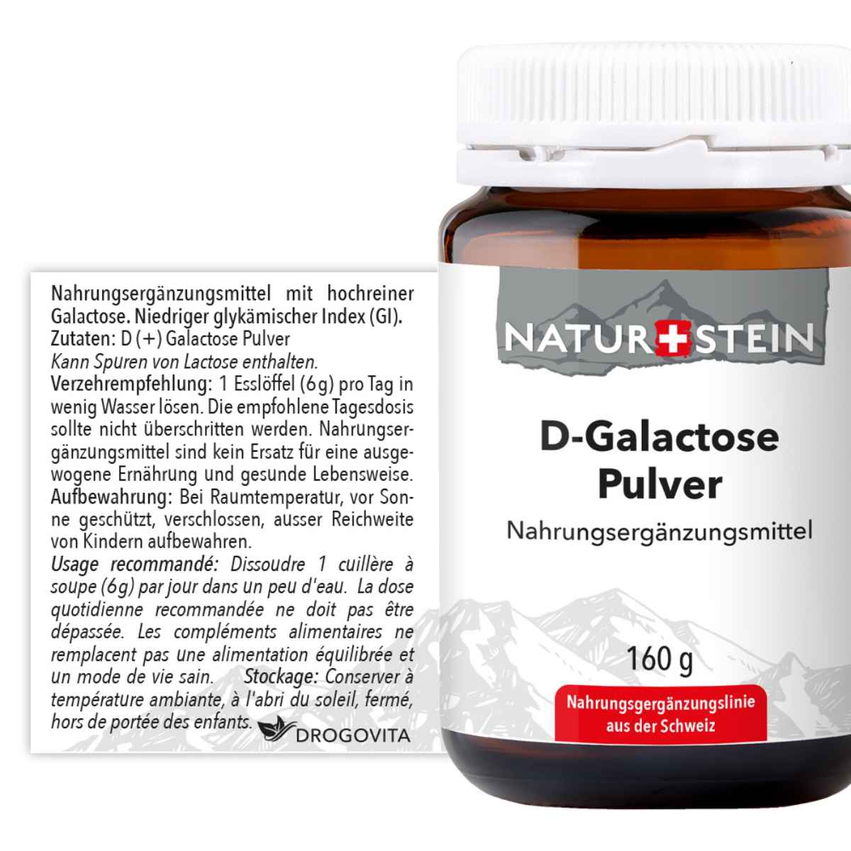 NATURSTEIN D-Galactose Pulver (160g)